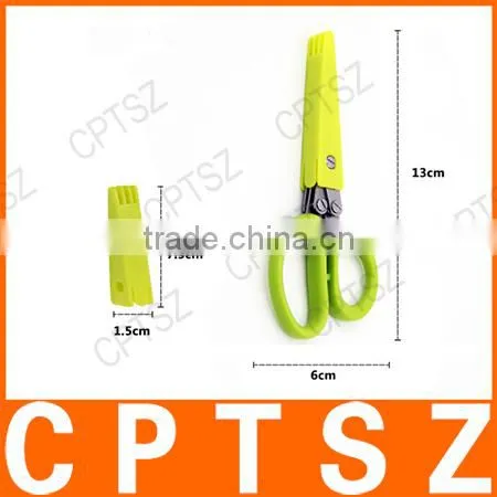 Multifunction Kitchen Herb Shears Scissors Vegetables Cutting Stainless Steel 5 Blades Herb Scissors photo-3