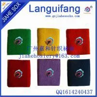Cotton Sport Wristband Wrist Sweatband With Embroidery Logo