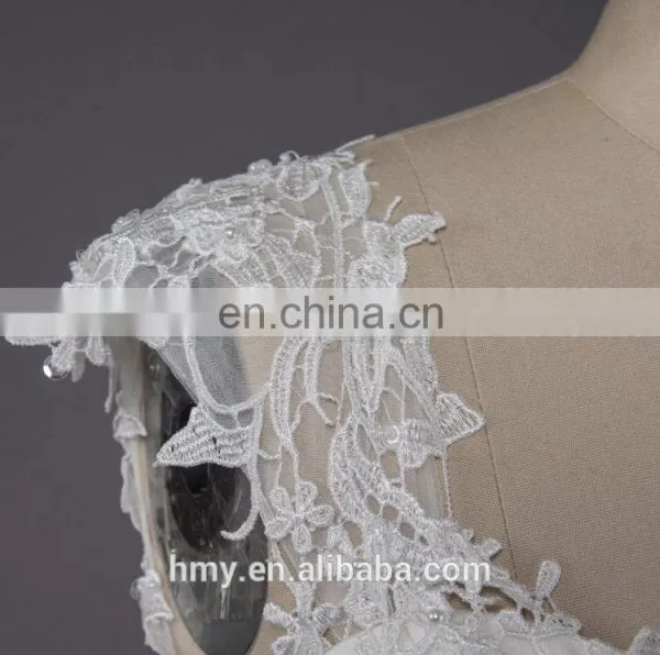 V Neckline A-line Sexy Backless Bridal Gown Lace Wedding Dresses Styles photo-6