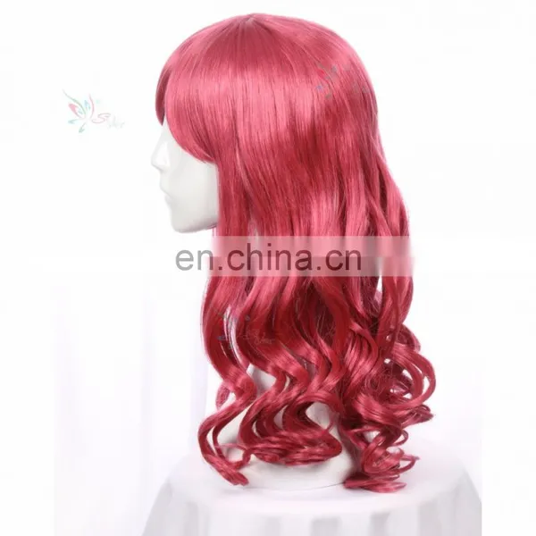 Attractive Women Red Highlights Curly Synthetic Hair Cosplay Anime Wigs photo-4