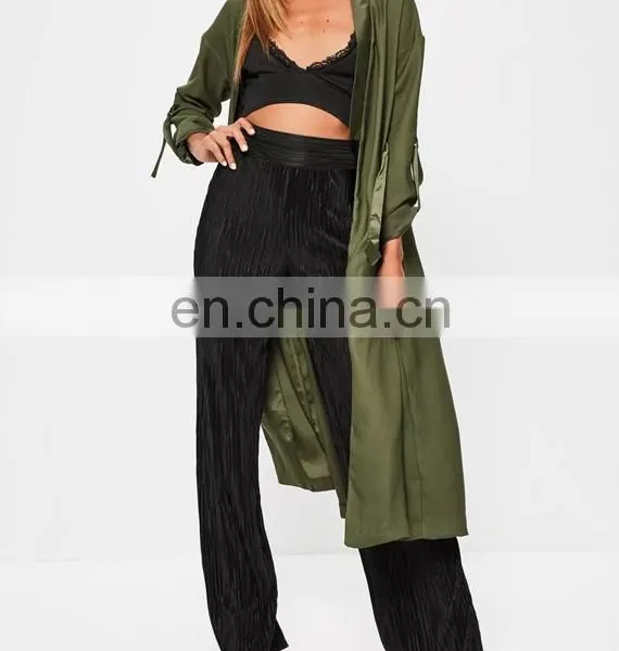 Hotsales Nice Army Green Fashion Pant Design Coat for Ladies Long Style Coats Parka photo-3