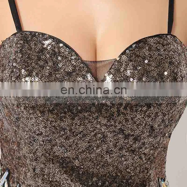 Gorgeous Sweetheart Sleeveless Sequins Short Prom Dresses With Detachable Skirt AJ011 Flowing Chiffon Long Dresses photo-5