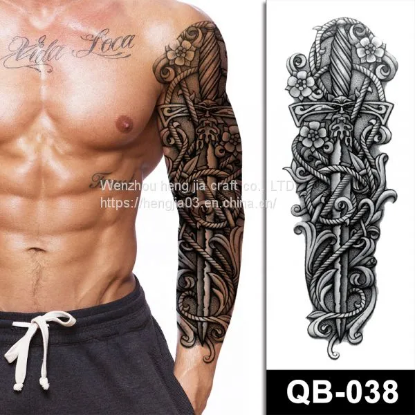 Realistic Cool Designs Long Lasting Waterproof Temporary Full Arm Tattoos For Men photo-5