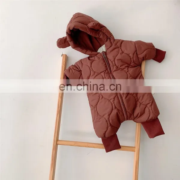 Toddler Cotton Romper Baby Winter Coat Zipper Long Sleeve Cute Baby Snowsuit 2020 Hoodie photo-4