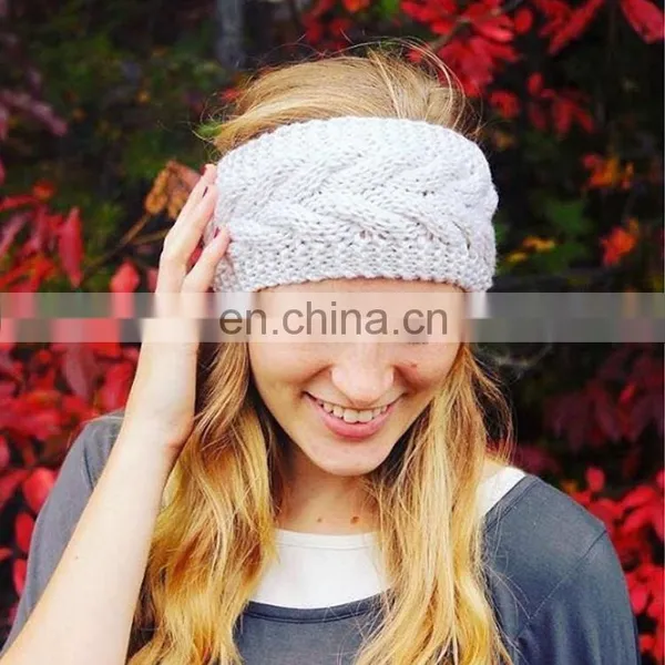 China Supplier Fashion Different Style Blue Purple Flexible Knitted Winter Hair Wool Band Band photo-3
