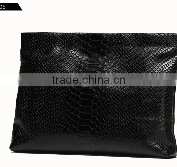 Fashion Genuine Cow Leather Python Pattern Lady Clutch Bag Purse for Men photo-3
