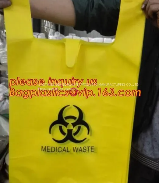Polypropylene Biohazard Disposal Bags, Warning Label, Sterilization Printed, Waste Bags With Biohazard Symbol photo-2