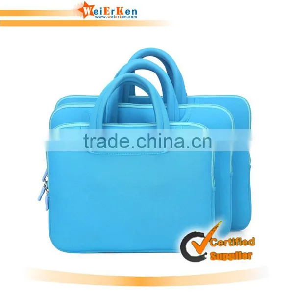 Blue Color Laptop Sleeve Bag , Neoprene Laptop Sleeve