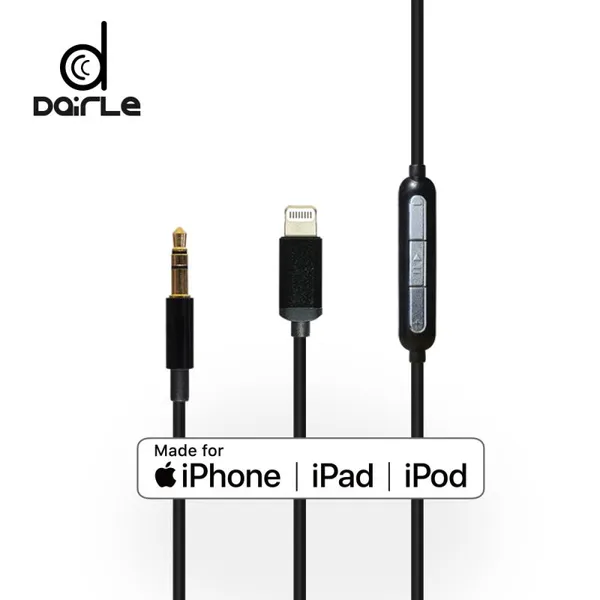 Black Headphone Lightening Adapter 8 Pin 3.5 Male Audio Jack for Apple Certified Cable Supplier for Iphone 5678X photo-2