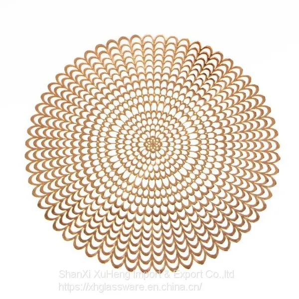 Hot-selling Luxury 38 cm Round Place Mats Embroidery Craftsmanship Fine Individual Table Mat photo-5
