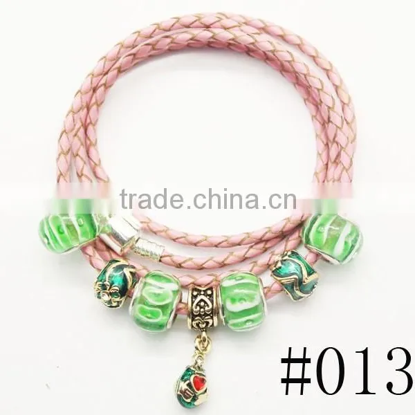 DIY Bead Teen Imitation Leather Bracelet With Egg Beads photo-3