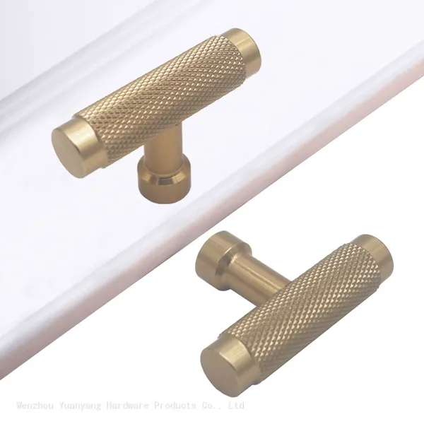 Knurled TBar Kitchen Cupboard Cabinet T-Bar Door Handle Handles Black or Gold