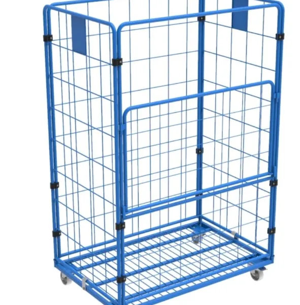 Multi-Purpose Retail Trolley with Sturdy Shelves and Rollers
