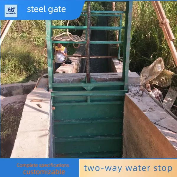 Cast Iron Copper-inlaid Square Gate, Stainless Steel Gate, Intercepting Water Flow, Regulating Flow, Steel Welded Plane Sliding Fixed Wheel photo-3