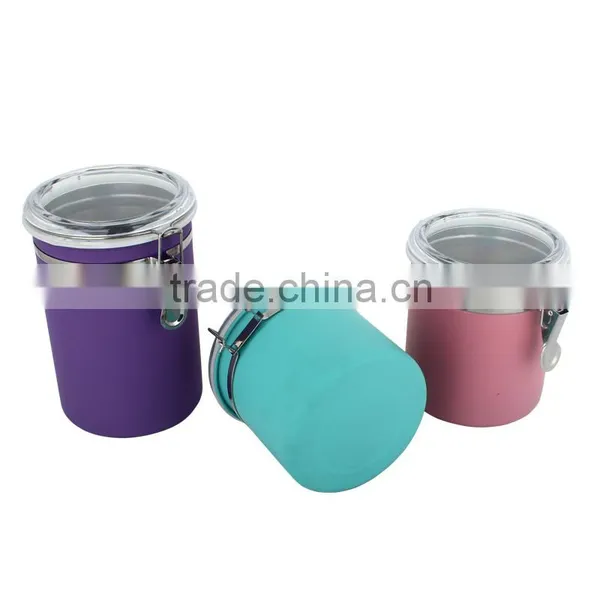 Silicone Color Nice Looking Food Storage Canister Metal Food Canister Set photo-5