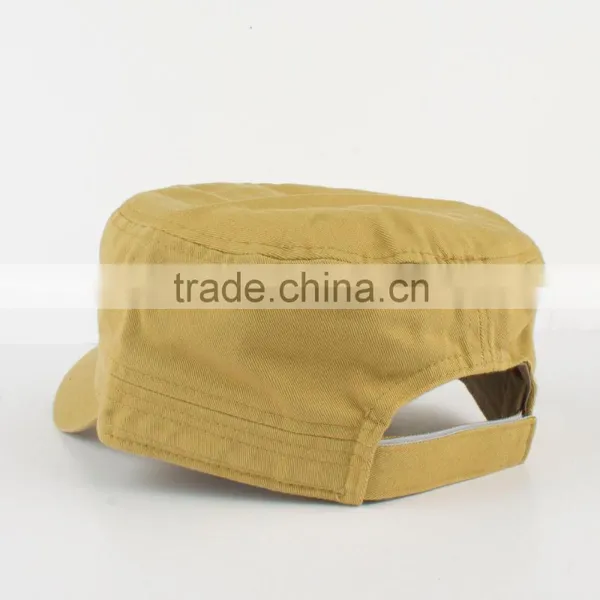 Custom Flat Top Army Cap Worn-out Black Cotton Military Hat Wholesale photo-3