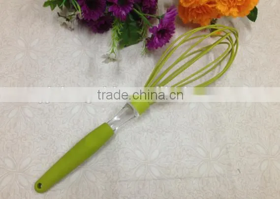 Hot Sale Rainbow Silicone Whisk With Colorful Handle Silicone Kitchen Utensils for Blending, Whisking, Beating & Stirring photo-2