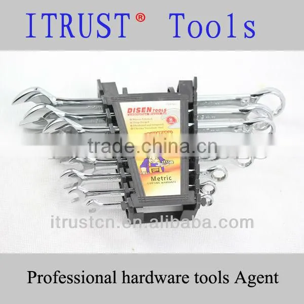 8pcs Fully Polished Double Double Open Wrench WR9002