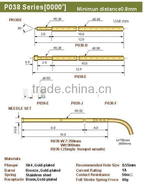 2016 New Products Brass Electronics Test Pin for Pcb Board photo-3