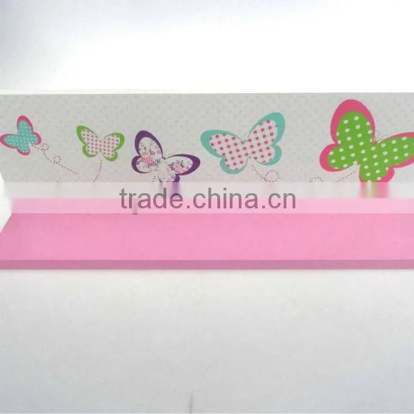 Pink Butterfly Printing MDF Decorative Wooden Wall Shelf Wall Display Shelf