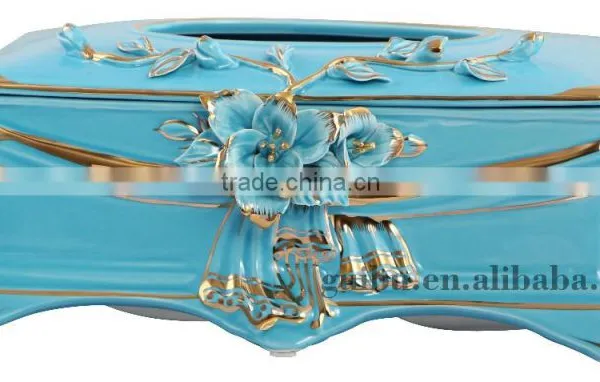 2015 Hot Sale Home Decoration Chinese Ceramics Blue and White Tissue Box JHF14-2300A photo-2