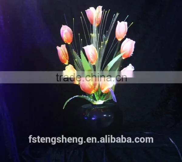 LED Artificial Tulip Flowers Light/Optical Fiber Flowers Pot Light photo-2