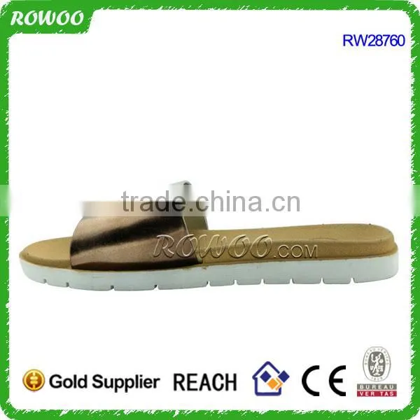 Fachion Pvc Injection Sole Pcu Ladies Flat Sandal Slippers,Pcu Slipper photo-2