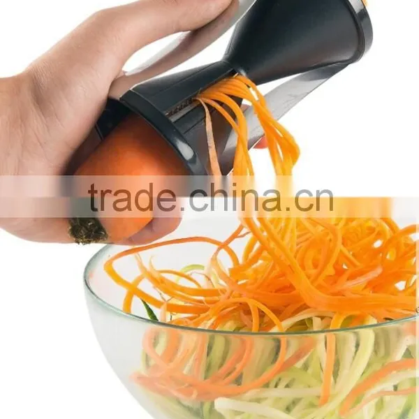 Green Black Stainless Steel Spirelli Spiral Slicer Spiral Vegetable Slicer as Seen on TV photo-3