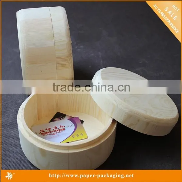 Wooden Packing Box for Food, Round Box, Poplar Wood Box photo-2