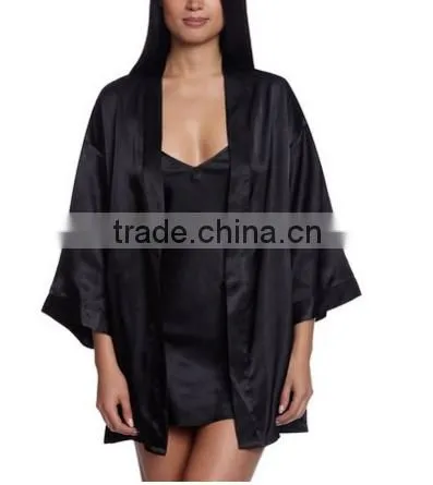 Women's Plus-Size Silk Chemise With Robe photo-3