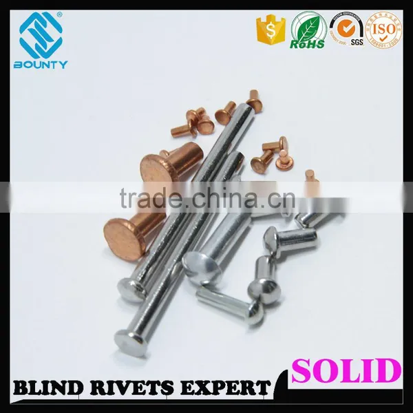 ZINC PLATED BRAZIER HEAD STEEL SOLID RIVETS