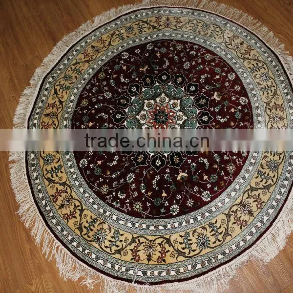 Round Shape Handmade Turkish Round Silk Iranian Persian Silk Rug Carpets