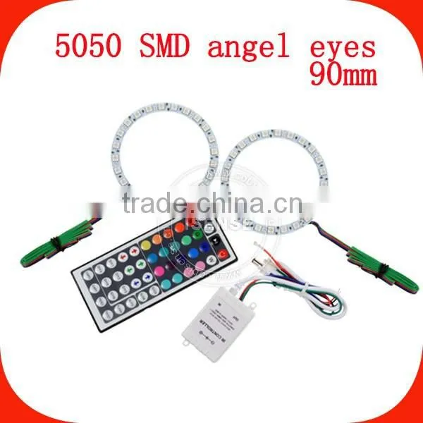 50000 Hours Lifespan DC12v Epistar Chips 5050 Smd White PCB Full Circle 90mm Led E90 Led Angel Eyes photo-3