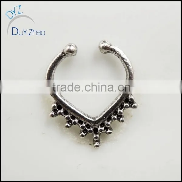 Heart Shape Fashion Septum Clicker Hoop Nose Rings photo-2