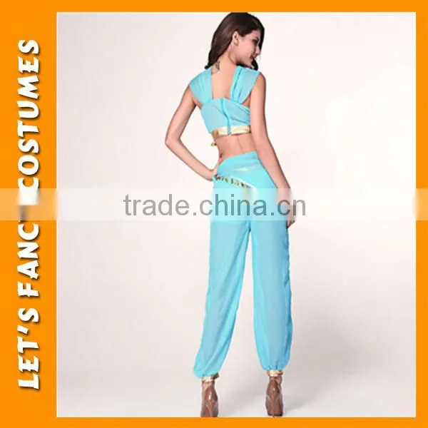 PGWC2800 Womens Sexy Blue Genie Jasmine Aladdin Ladies Fancy Dress Costume photo-3