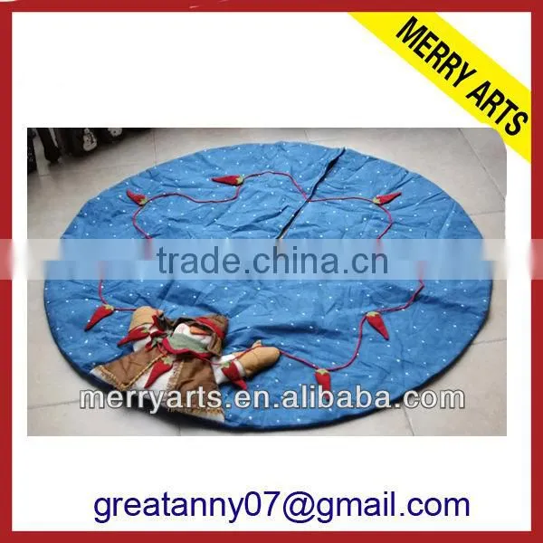 Christmas Fabric Tree Skirt Blue Snowman Christmas Tree Skirt