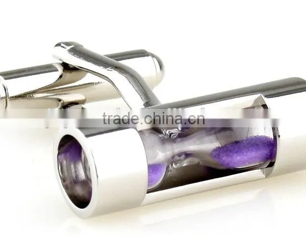Sands Of Time White Sand Hourglass Timer Cufflinks