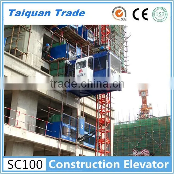 New condition Height adjustable SC100 Construction Building Elevator with high quality