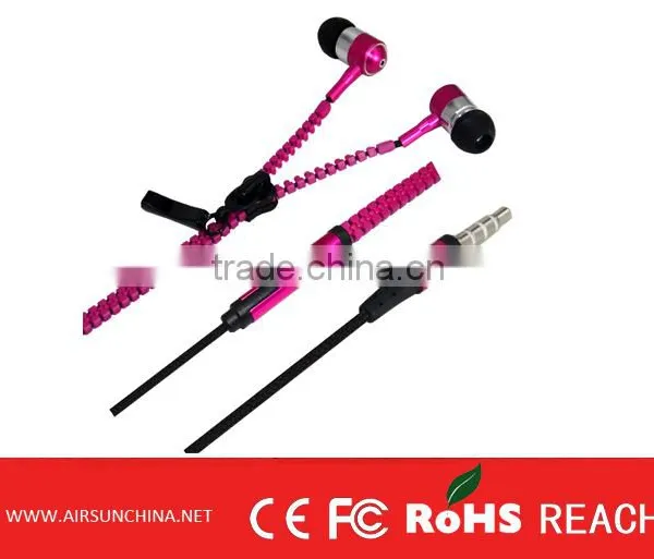 Creative Zipper Cable Earphone With High Quality