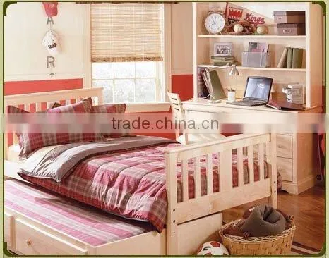Solid wood bed for bedroom furniture