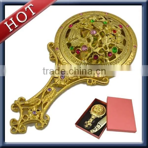 silver and gold plating mirror makeup