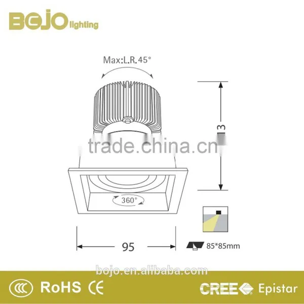 Square Adjustable 6w 9w 13wled Spotlight With Aluminum Heat Sink photo-4
