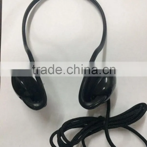 Cheap Good Quality Disposable Neckband Headphone With Braided Wire photo-2