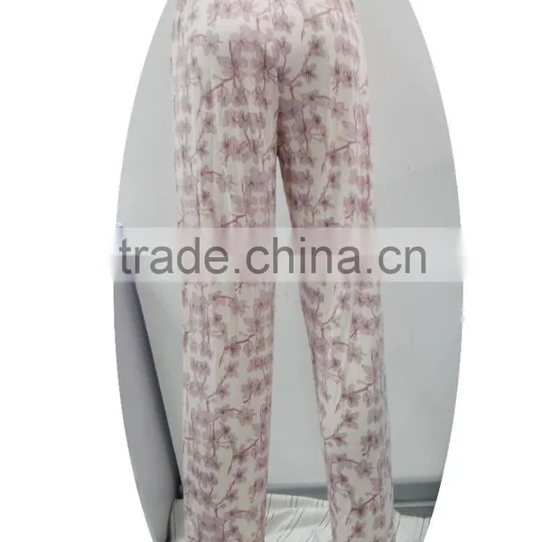 Pink Floral Printed Pajama Trousers photo-3