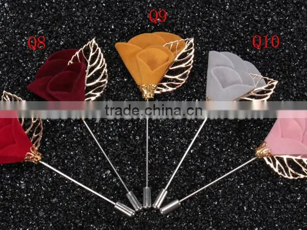 Wedding Fabric Flower Brooch Beidge LAP062 photo-3