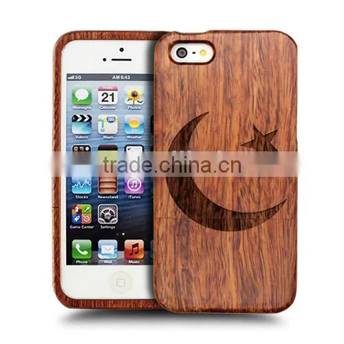 Good Hand Feeling Universal HOLY Engraving Real Rose Wood Two Parts Mobile Cover for Iphone 6 photo-3