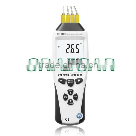 Four Channels Contact Thermocouple Thermometer HT-8626 Sensors Measuring Temperature