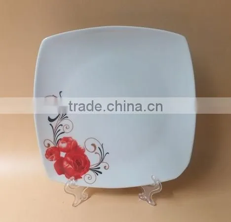 Cheap Bulk White Square Shape Porcelain Dinner Plate With Custom Printing Wholesale Ceramic Dinner Plate & Dish Stock