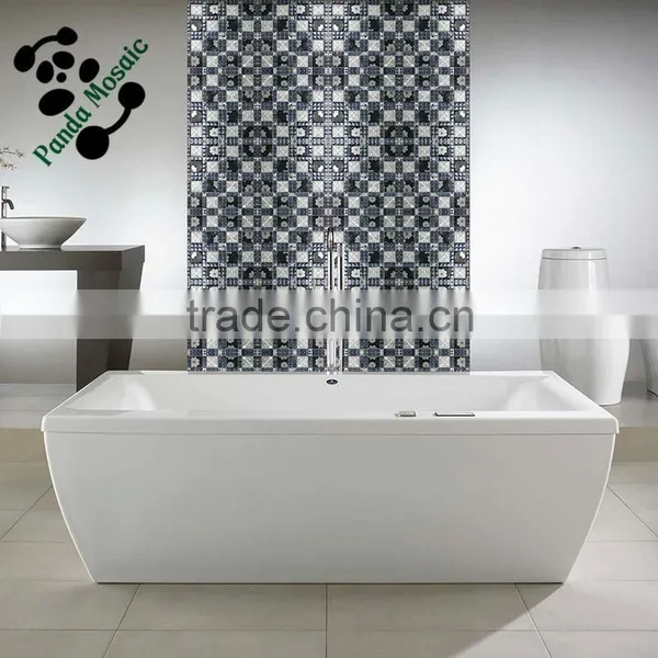 SMP26 Small and Big Square Mosaic Crystal Glass Mosaic Tiles Interior Wall Decoration Mosaic