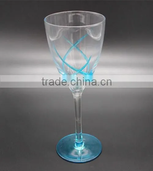 Wholesale Clear Goblet With Lines Of Different Colors photo-5